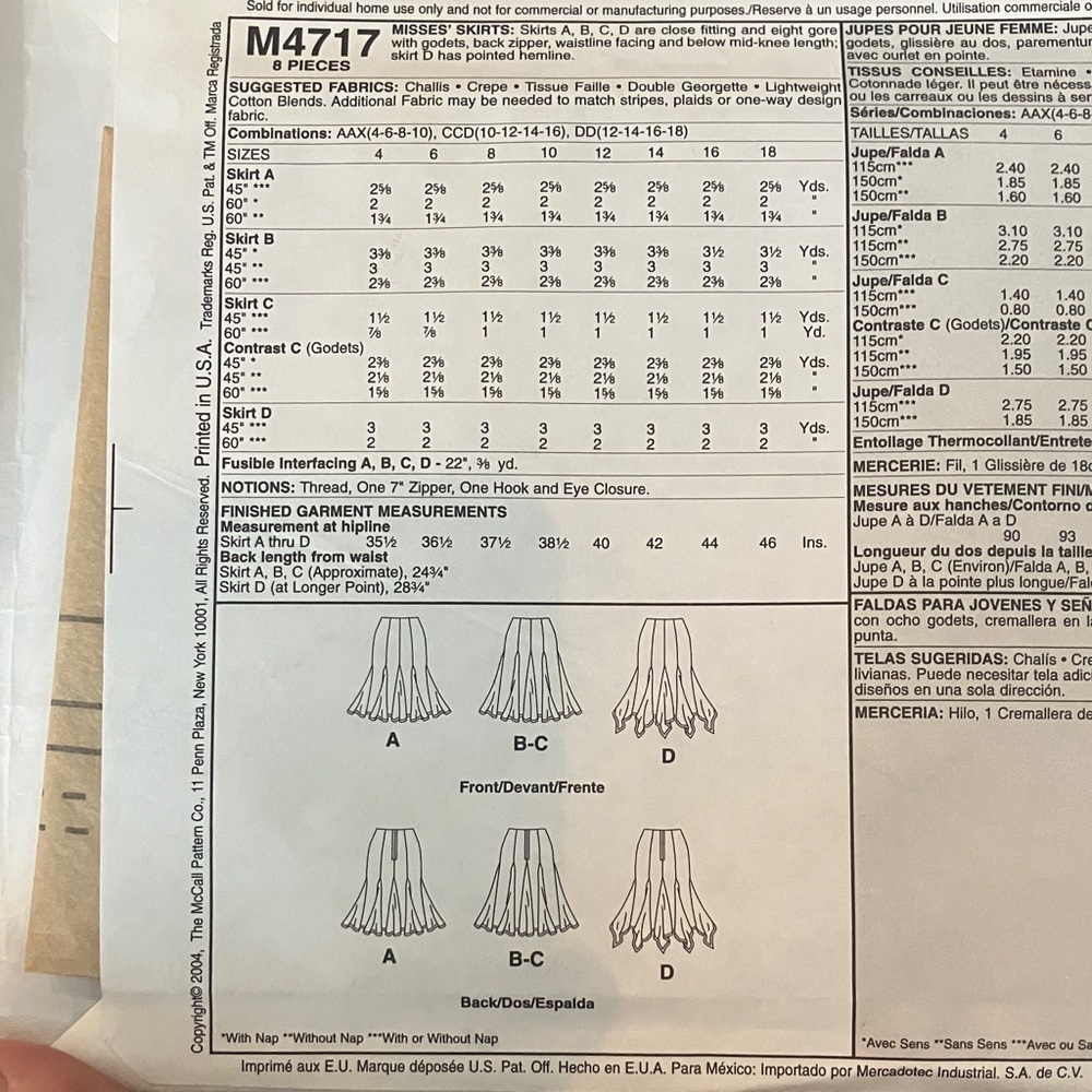 McCall's Women's A-Line Skirt Sewing Pattern - Picture 4 of 9